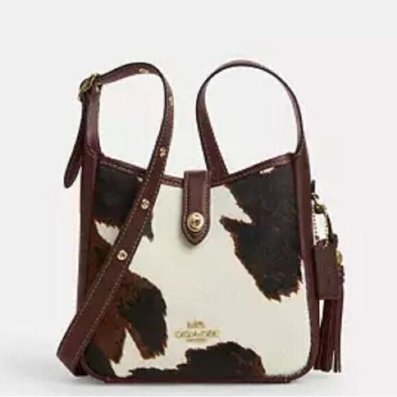 Authentic Coach Hadley Mini Crossbody Bag With Cow Print And Tassel Purse - Picture 9 of 16